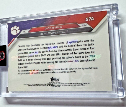 Auto-Relic Parallel 46/49* - Cade Klubnik - 2024 Bowman U Now® Card 57