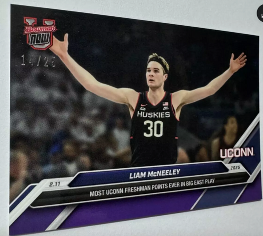 14/25* PARALLEL Liam McNeeley - 2024-25 Bowman U NOW® Basketball - Card 64