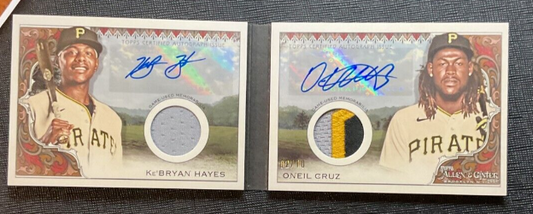 2024 A&G Dual-Auto Relic Book Card - Ke'Bryan Hayes / ONeil Cruz /10* Pirates